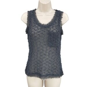 Frayed Tank Top Goth Streetwear Sheer Grunge‎ Edgy Baddie Summer Woman Size S